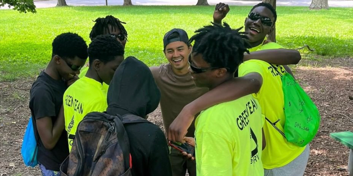 youth team working outdoors